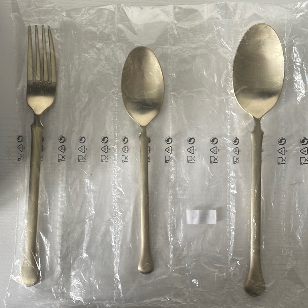 3 Piece Herdmar 18/10 Kiev Mat Champagne PVD Flatware and 1 G/07 Herdmar Knife